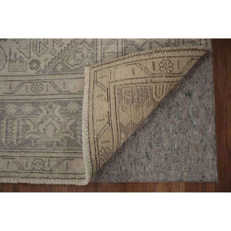 Hand Knotted Oriental 100% Wool Carpet Traditional Floral Beige & Ivories Tabriz Area Rug - 9' 8'' X 6' 5''