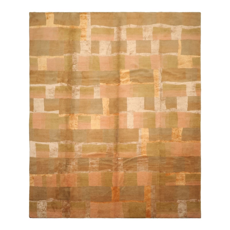 9'9''x13'10" Rose Tibetan Wool Traditional Hand Knotted Oriental Rug - 9' 9'' x 13' 10''