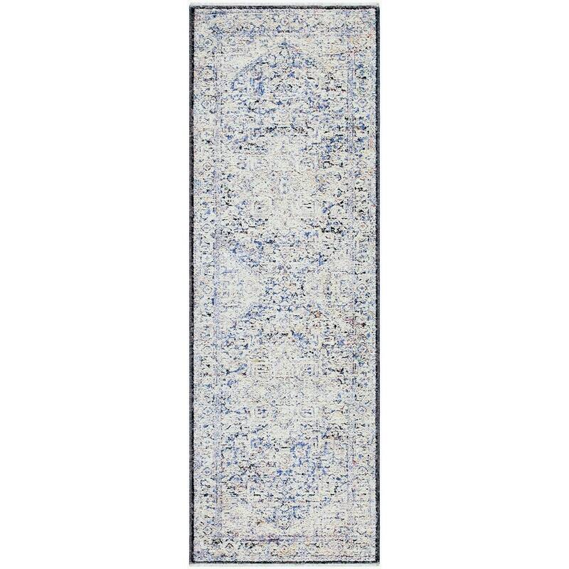 Livabliss Rivaldo Traditional Distressed Medallion Area Rug - Gray/Multi-color - 2' 7" x 7' 10"
