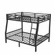 preview thumbnail 7 of 9, Black Full XL over Queen Size Metal Bunk Bed with Ladder and Slats Support for Adults Teens