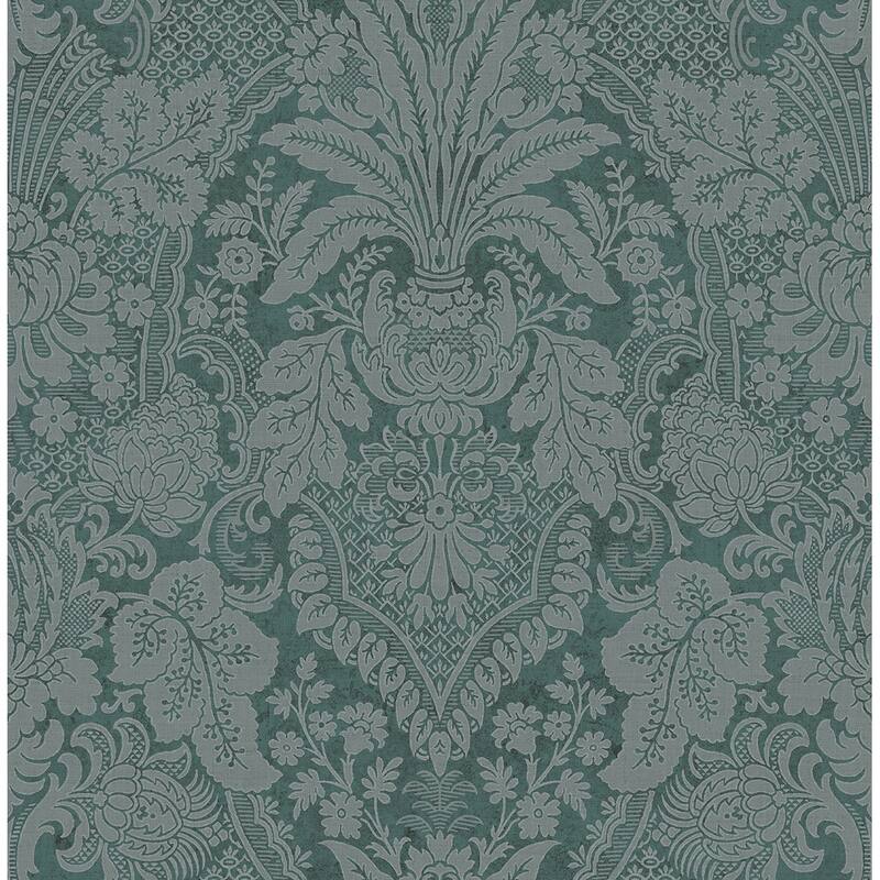 Seabrook Designs Buncombe Damask Unpasted Wallpaper