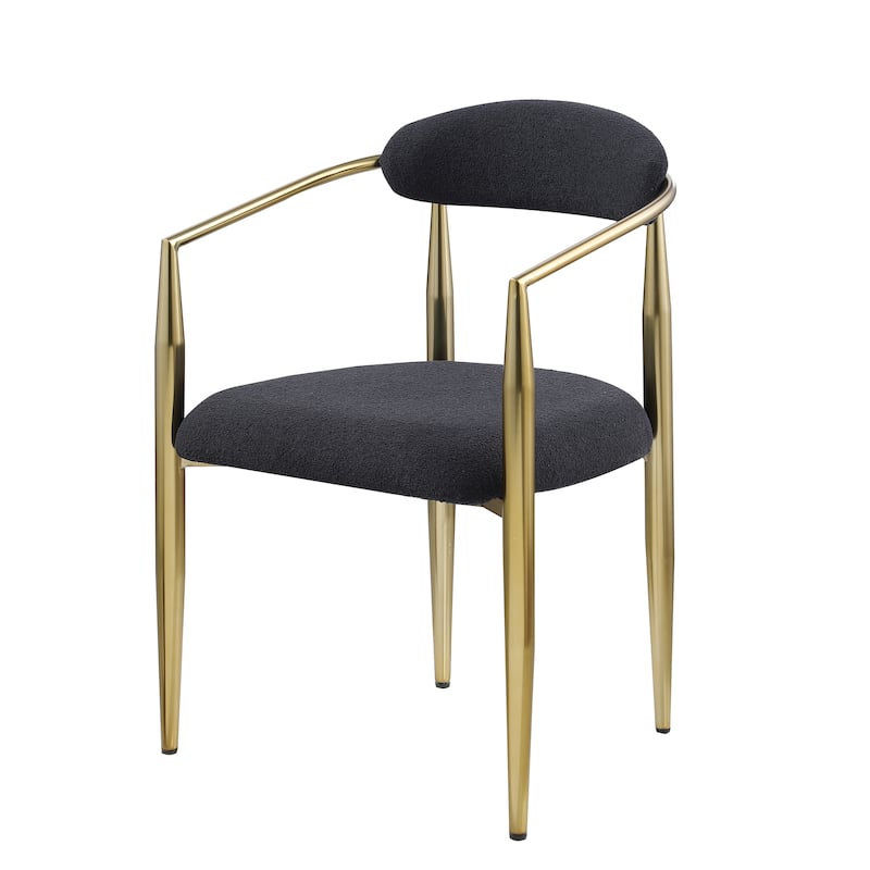 Set of 2 Mid-Century Modern Dining Chairs with Metal Legs