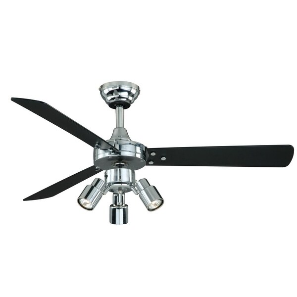 Vaxcel Lighting F0003 Cyrus 42" 3 Blade Indoor Ceiling Fan - Light Kit and Fan Blades Included - CHROME