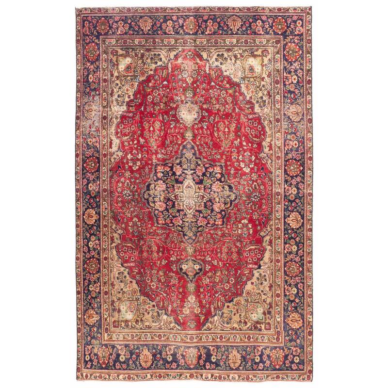 ECARPETGALLERY Hand-knotted Antalya Vintage Red Wool Rug - 6'5 x 10'1