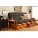 preview thumbnail 30 of 67, Copper Grove Dixie Oak Full-size 2-drawer Futon Frame with Mattress Linen Charcoal