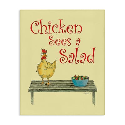 Stupell Chicken Salad Vintage Pun Canvas Wall Art Design By Roger Straub