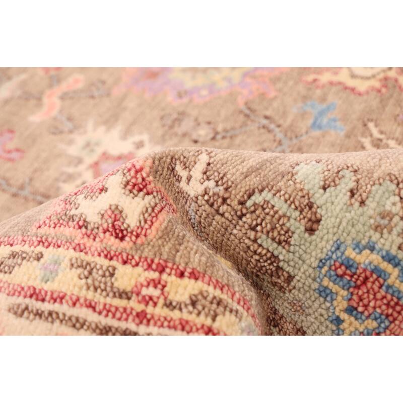 ECARPETGALLERY Hand-knotted Modern Oushak Brown Wool Rug - 3'11 x 6'0