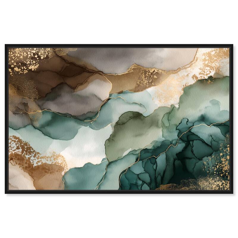 Golden Estuary I Canvas by Art Remedy - Black - 15" x 10"