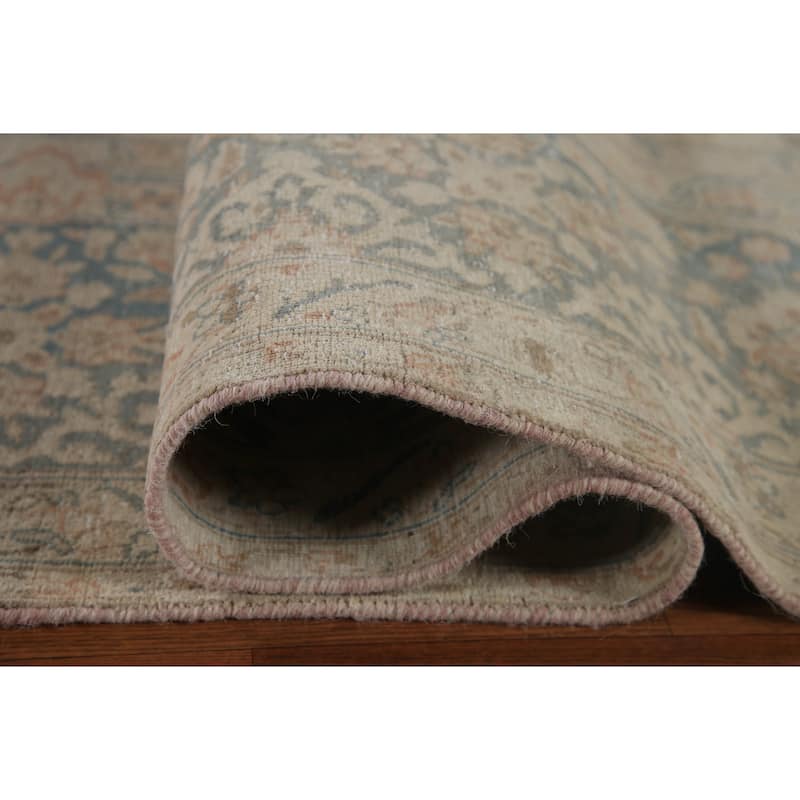 Distressed Kerman Persian Antique Area Rug Hand-knotted Wool Carpet - 9'8" x 12'7"