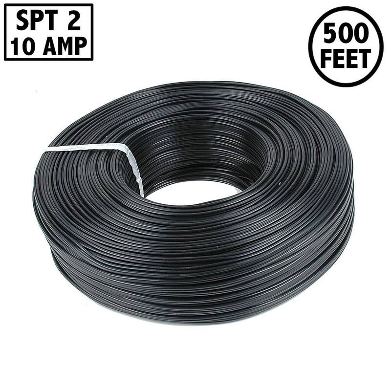 Novelty Lights 500 Foot Zip Cord Wire, Black, 18 Gauge, SPT-2 - Large