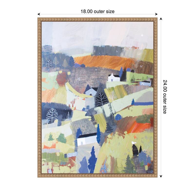 Kate and Laurel Sylvie Worlds View Framed Canvas by Giuliana Lazzerini