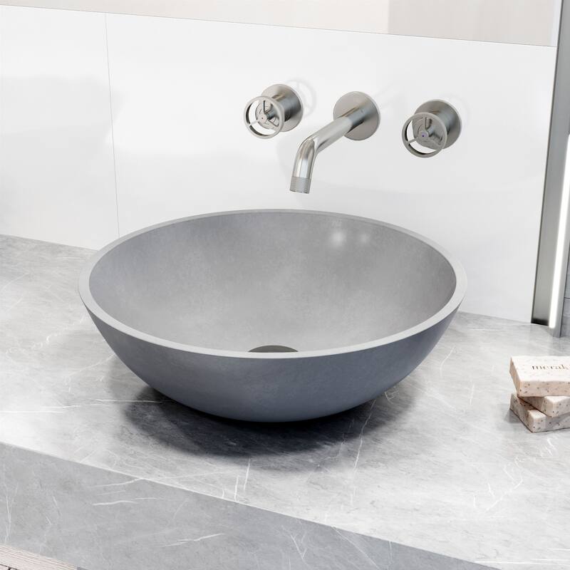 Vigo VG04066 Ravenna Gothic 16" L x 16" W x 5" H Circular Concrete