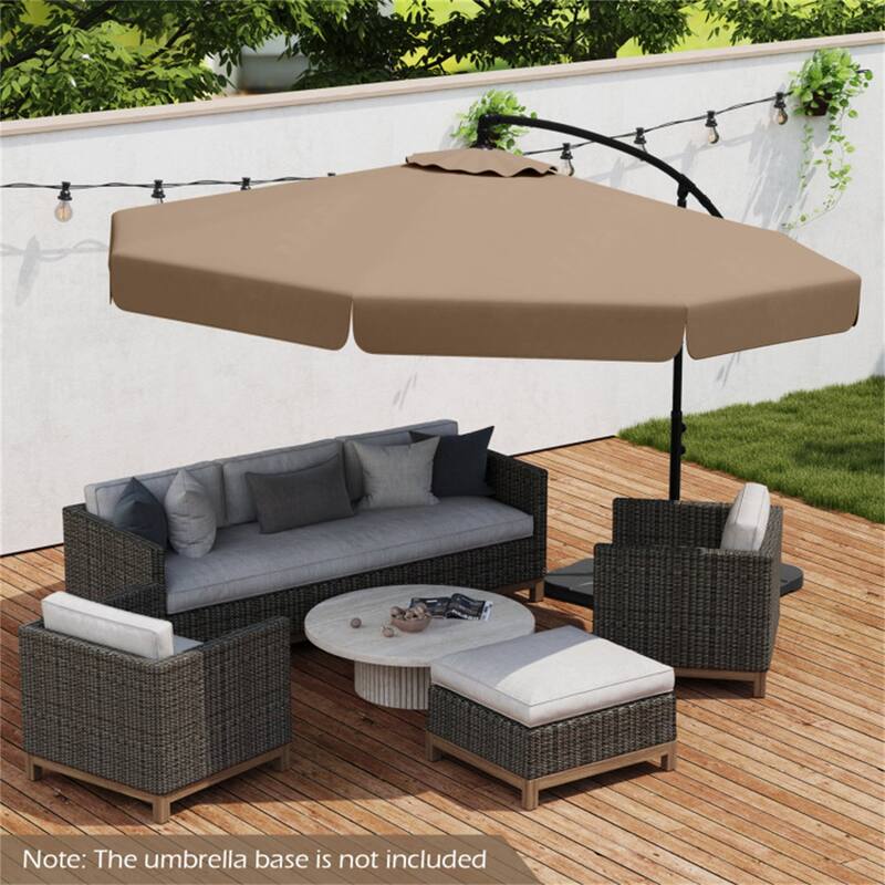 10ft Patio Cantilever Umbrella with Crank Handle and Adjustable Tilt Protective Cover Included