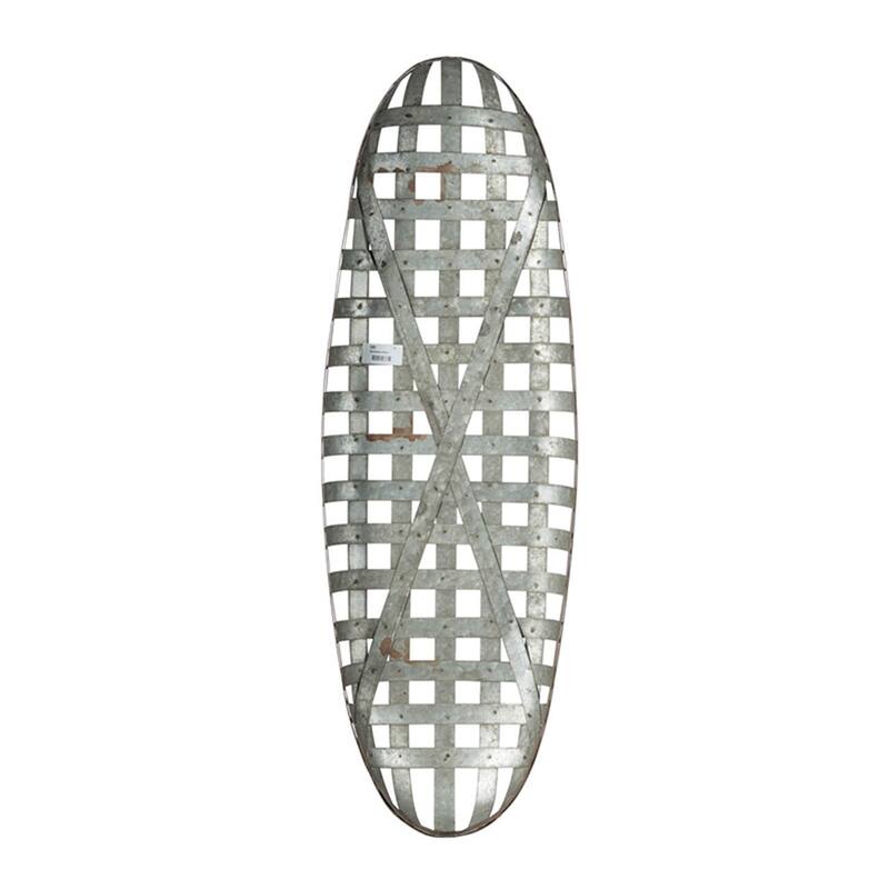 Metal Wall Art with Grid Pattern