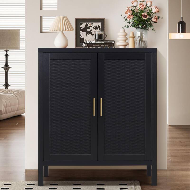 29in.W Wooden 2-Door Sideboard Buffet Cabinet With Storage