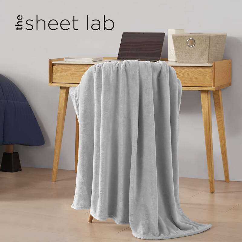 The Sheet Lab Solid Plush Throw Blankets