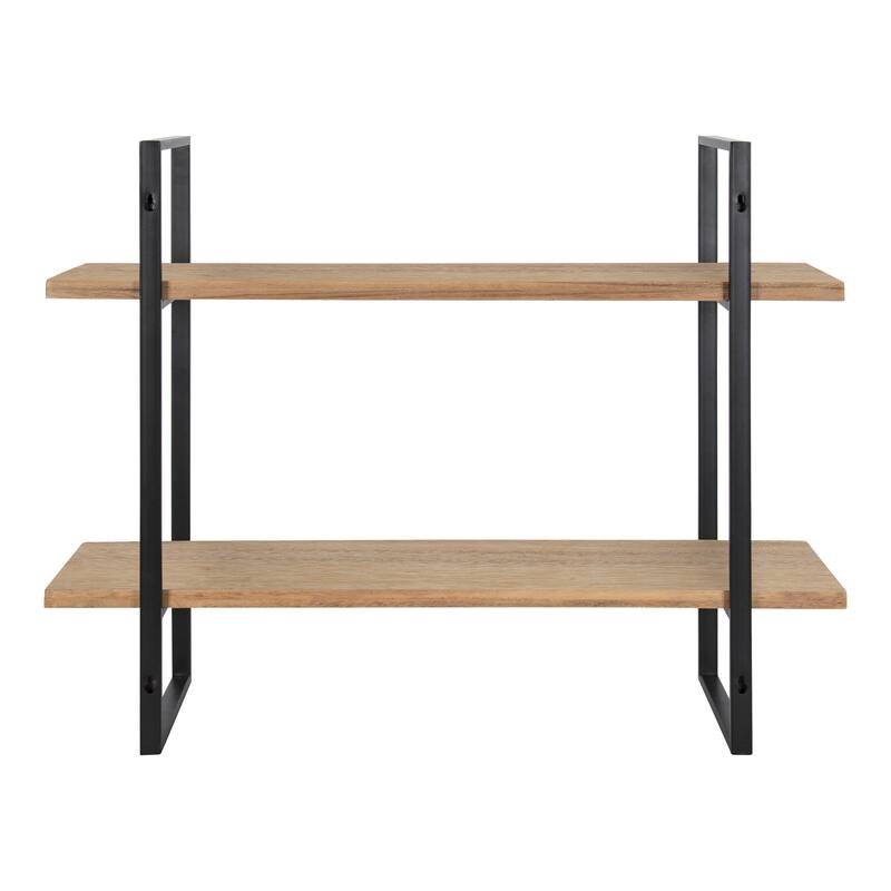 Kate and Laurel Leigh Wood and Metal Wall Shelf
