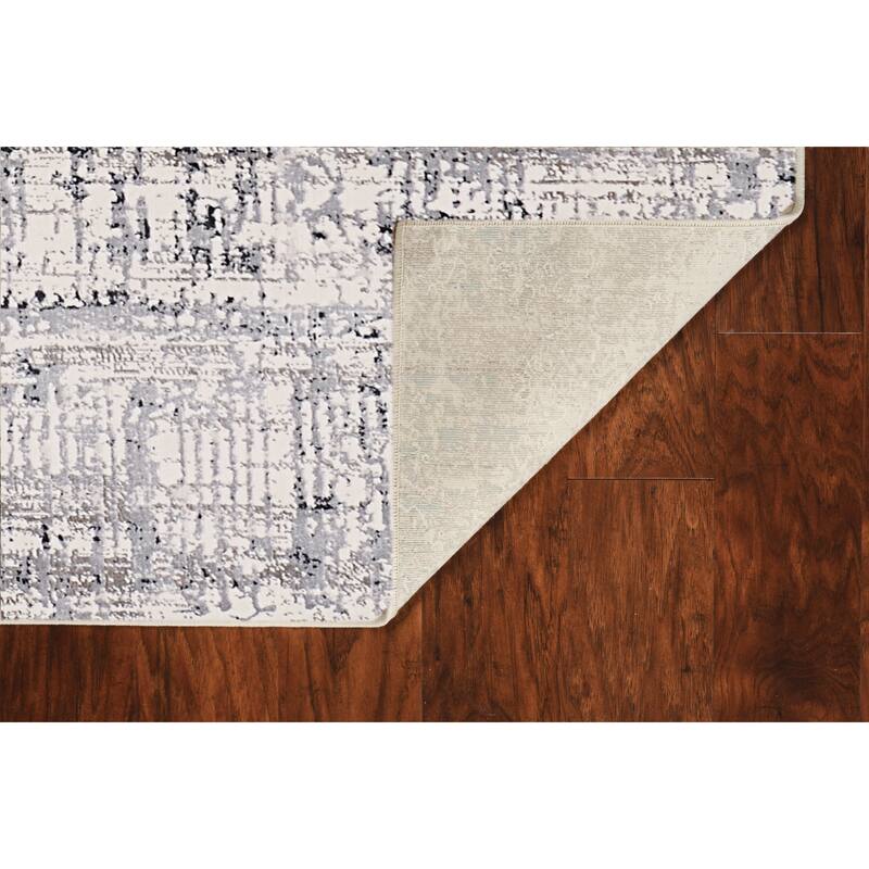 Strick & Bolton Caspi Black & White Distressed Rug