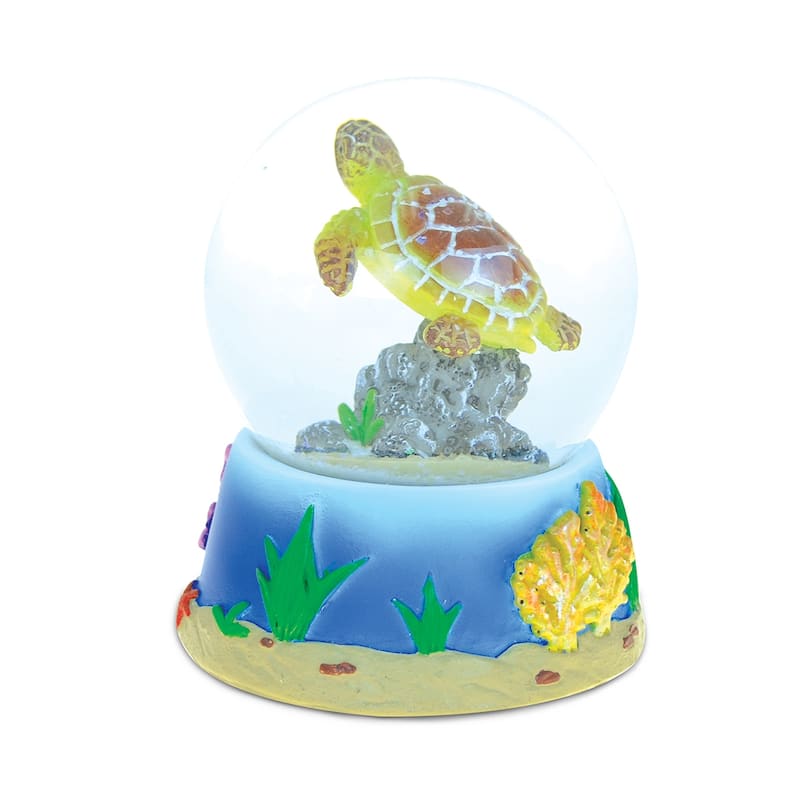 CoTa Global Sea Turtle Snow Globe Figurine with Sparkling Glitter - 65mm