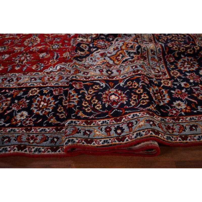 Traditional Kashan Turkish Area Rug Living Room Machine Made Carpet - 9'9" x 12'7"