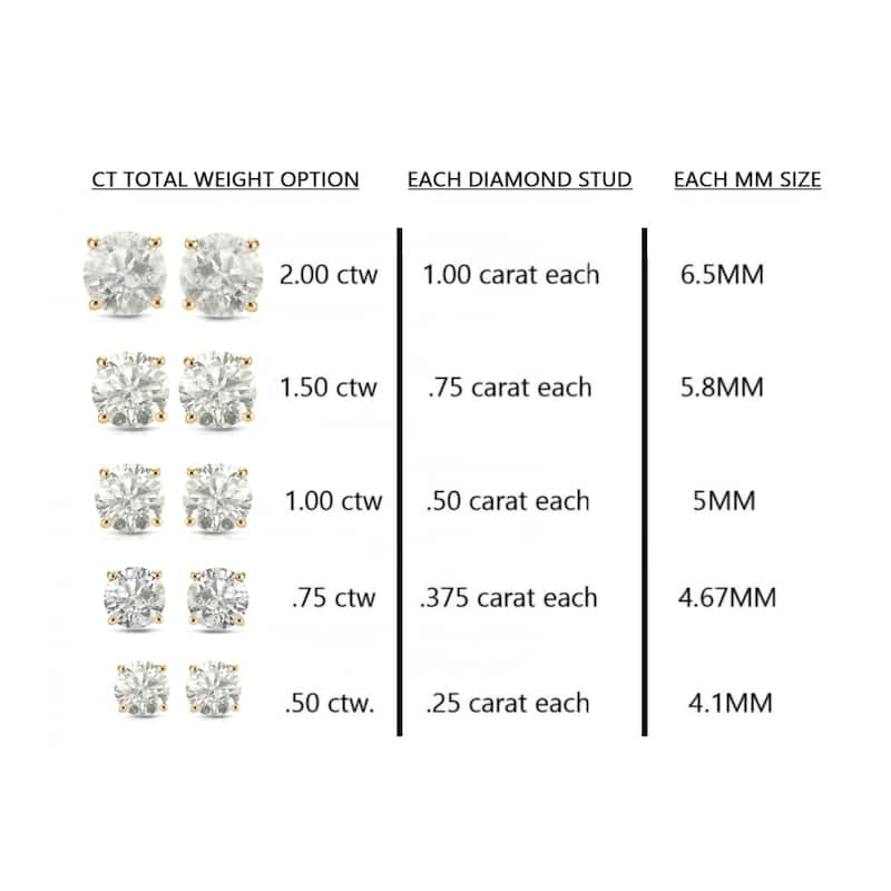 Auriya 18k Yellow Gold Diamond Stud Earrings (H-I, I2-I3)