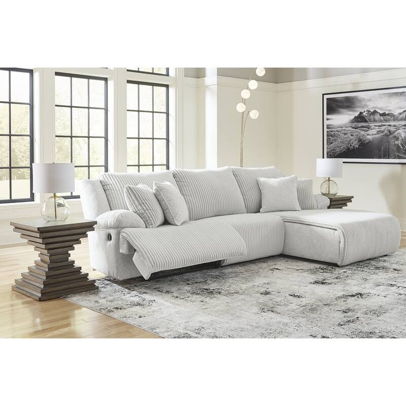 Signature Design by Ashley Top Tier 3-Piece Reclining Sectional with Chaise - 128"W x 74"D x 41"H