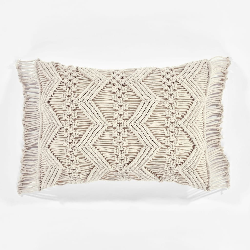 Lush Decor Studio Chevron Macrame Decorative Pillow Cover