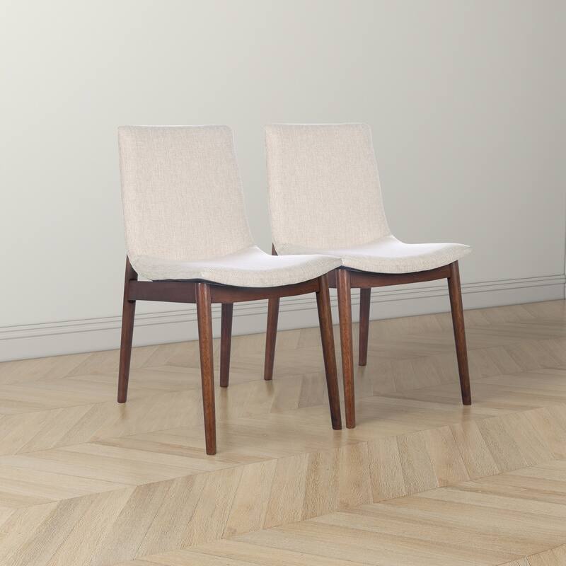 Maralunga Solid Wood Italian Style Linen Dining Chair (Set of 2)