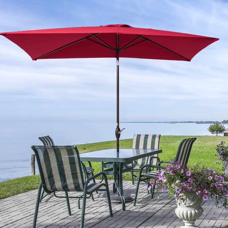 AOOLIMICS 10×6.5FT Rectangular Patio Umbrella with UV Protection, Easy Tilt, and Wind-Resistant Features