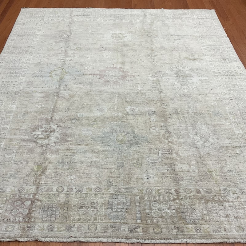 HERAT ORIENTAL Handmade Vegetable Dyed Oushak Wool Rug - 8'4" x 9'10"