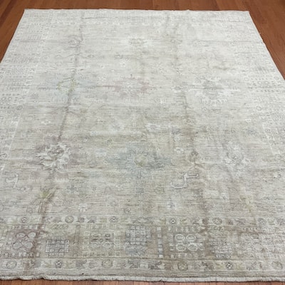 HERAT ORIENTAL Handmade Vegetable Dyed Oushak Wool Rug - 8'4" x 9'10"