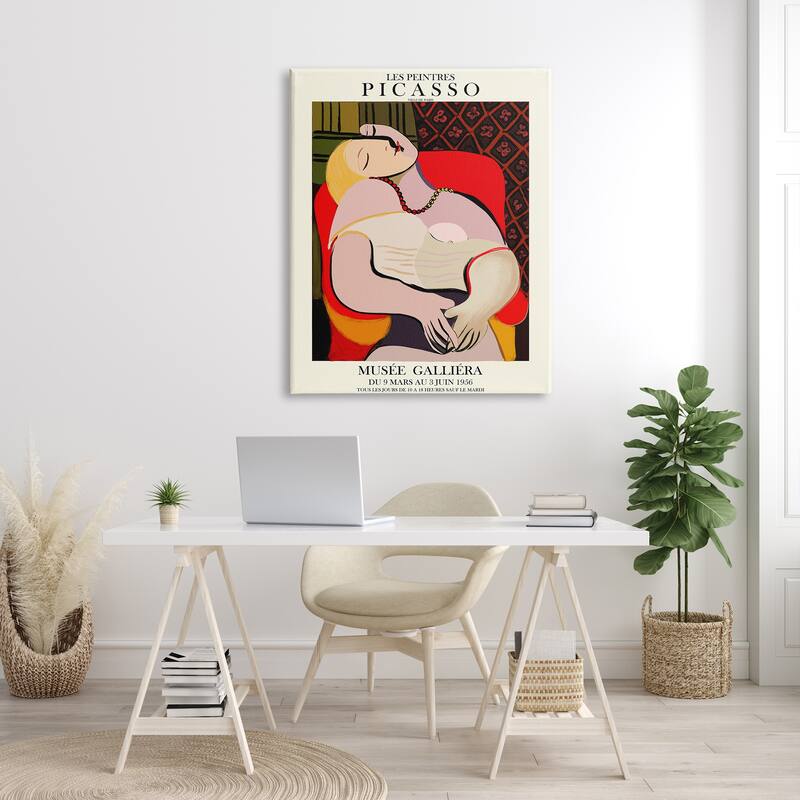 Stupell Picasso Traditional Abstract Painting Dreaming Red Chair Canvas Wall Art