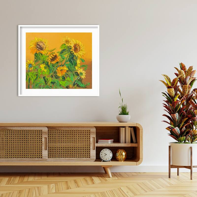 Sunflowers by Jukyong Park Wood Framed Wall Art Print