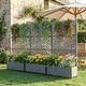 preview thumbnail 84 of 103, 72 in Metal Movable Planter Box with Trellis Privacy Screen Lockable Wheels