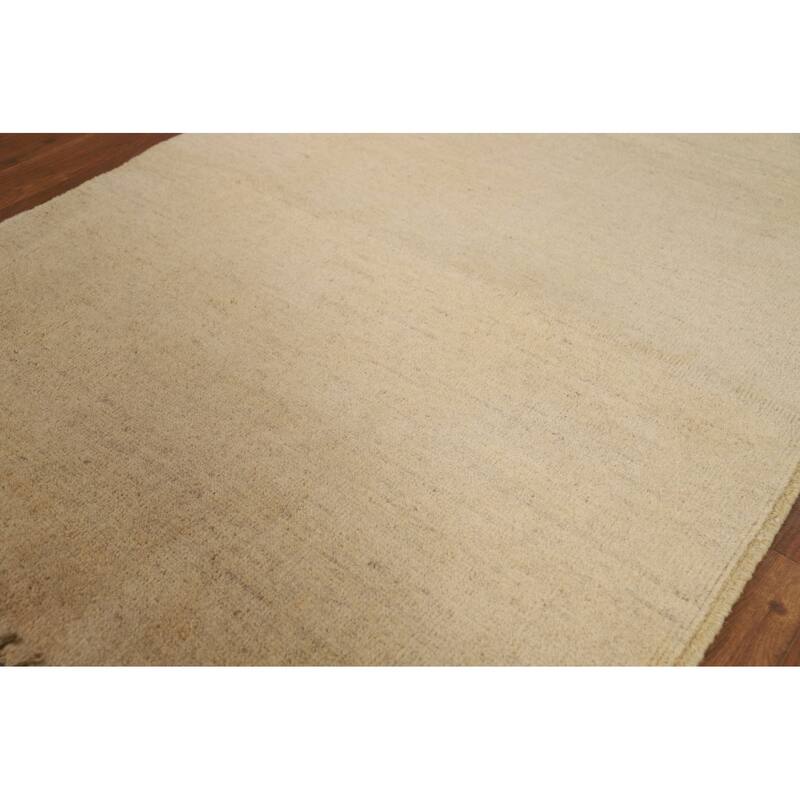 Modern Solid Gabbeh Oriental Foyer Rug Hand-Knotted Wool Carpet - 2'9"x 3'11"