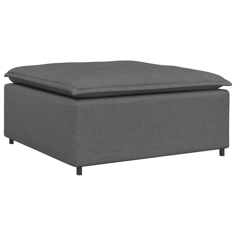 vidaXL Modular Sofa with Footstool&Cushions Fabric Dark Gray - 122.8" x 80.7" x 25.2"