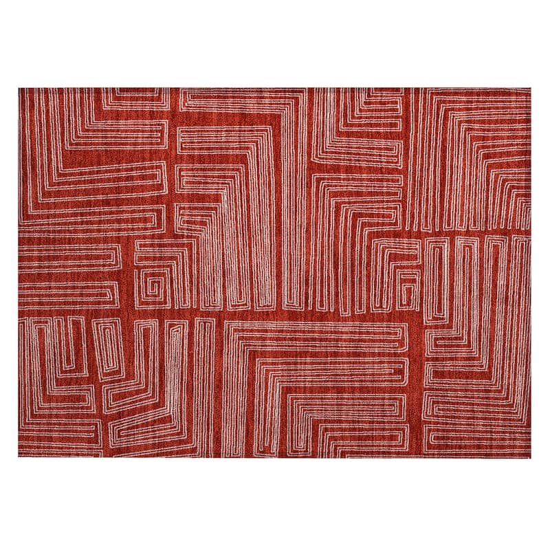 Machine Washable Indoor/ Outdoor Contemporary Stack Chantille Rug