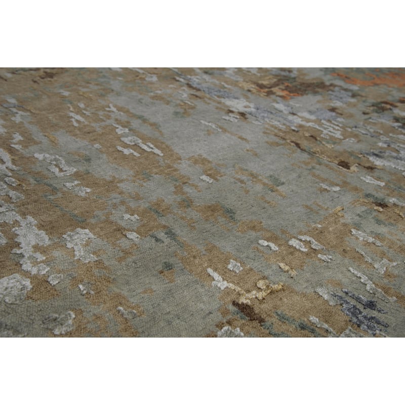 Alora Decor Noble Multi-colored Abstract Hand-knotted Wool Blend Rug