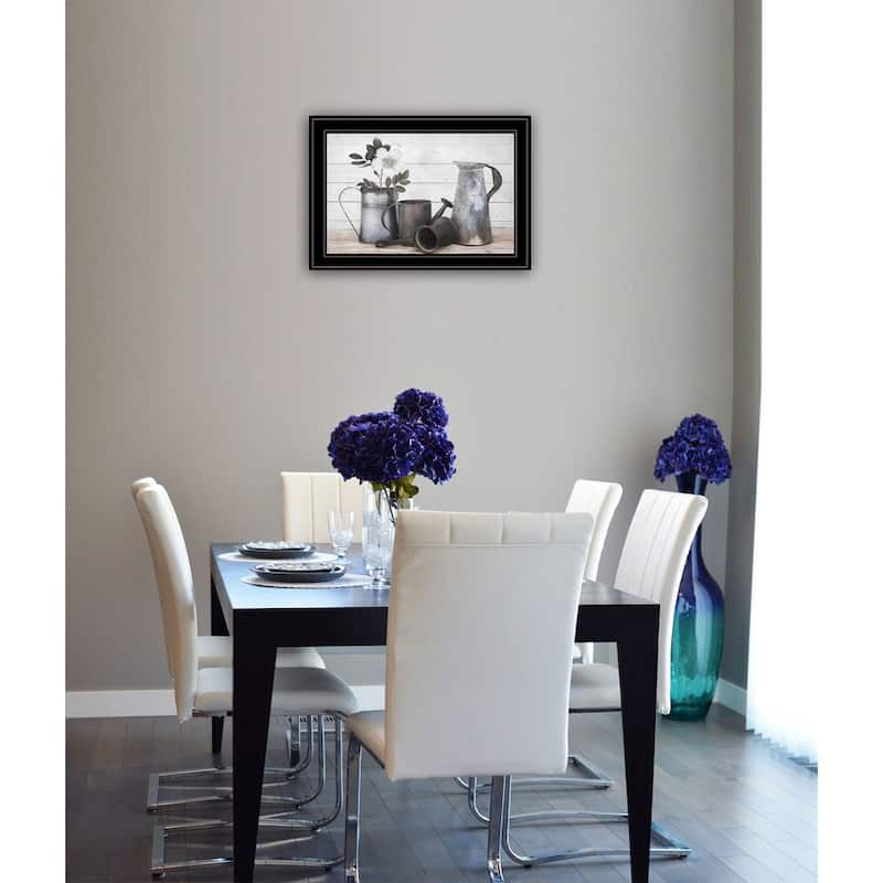 TrendyDecor4U Farmhouse "Floral Farmhouse II" Framed Print Wall Art by Robin-Lee Vieira