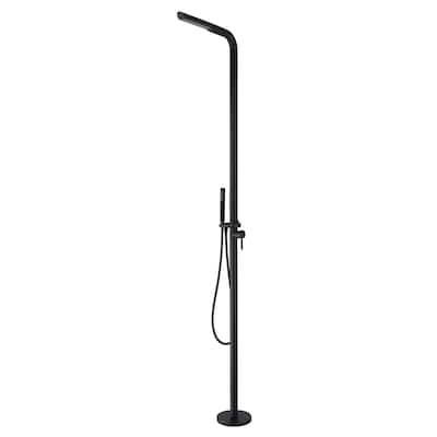 87.5"H Stainless Steel Freestanding Outdoor Shower with Handheld Shower