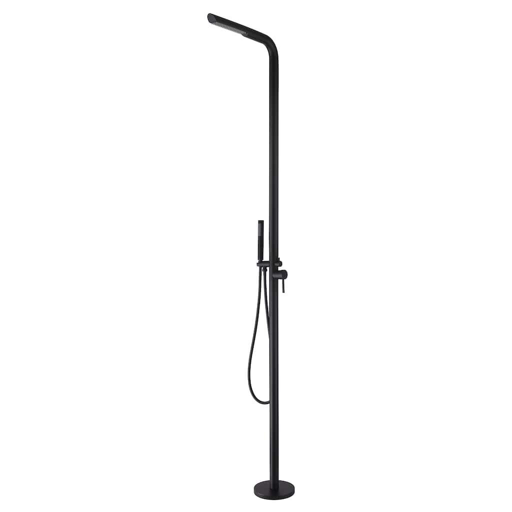 87.5"H Stainless Steel Freestanding Outdoor Shower with Handheld Shower