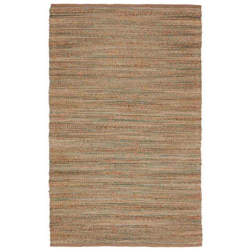 Solis Natural Jute Stripe Area Rug - 8' x 10' - Tan/Green - Runner/Rectangle