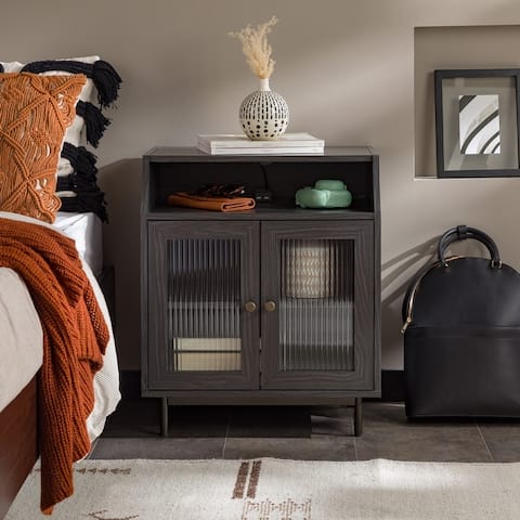 Middlebrook Fluted Glass 2-Door USB Nightstand