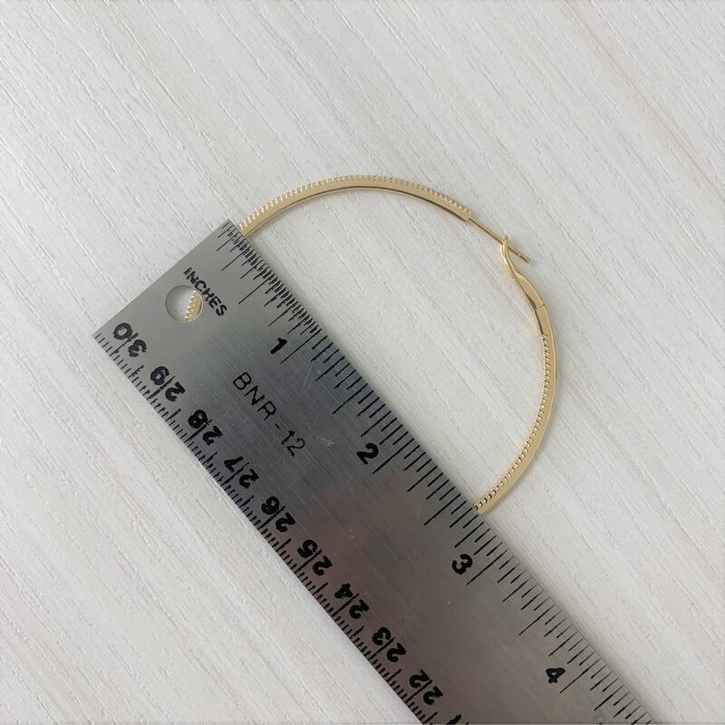 Joelle Collection Inside Out Diamond Round Hoop Earrings 2.5" Inches 14K Gold 3/4ct TDW