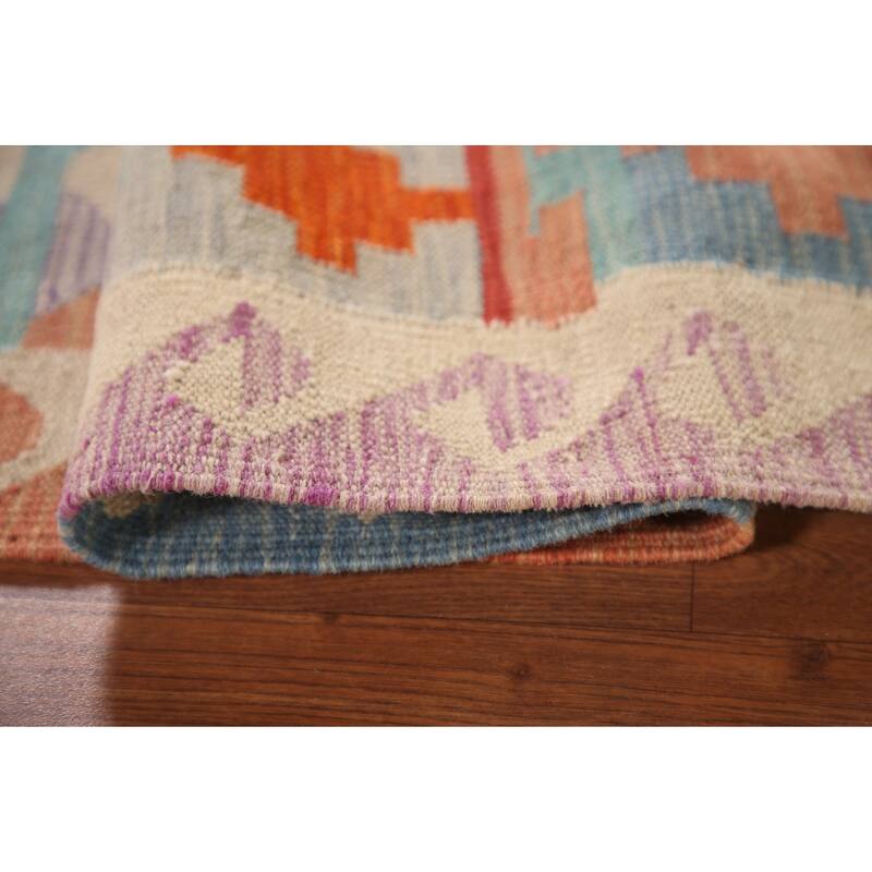 Reversible Kilim Oriental Accent Rug Hand-Woven Wool Carpet - 3'3"x 5'0"