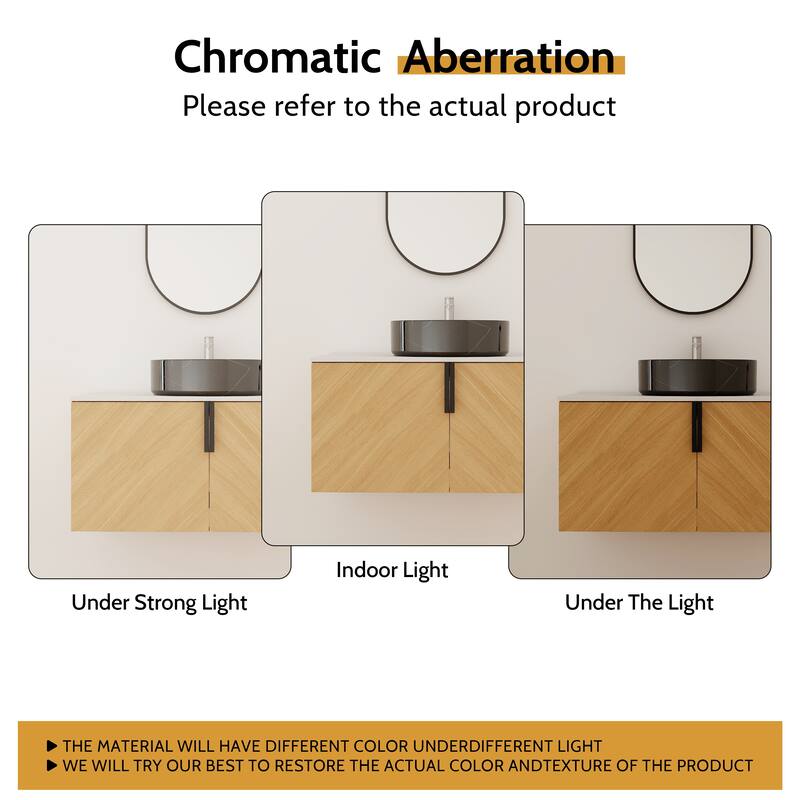 Bathroom Vanity With Sink In 30/36 Inch, Floating Bathroom Vanity With 2 Soft Close Doors