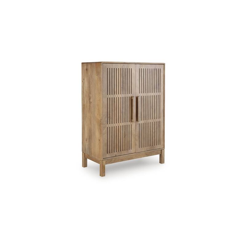 Signature Design by Ashley Pellamour Light Brown Bar Cabinet - 36" W x 18" D x 50" H