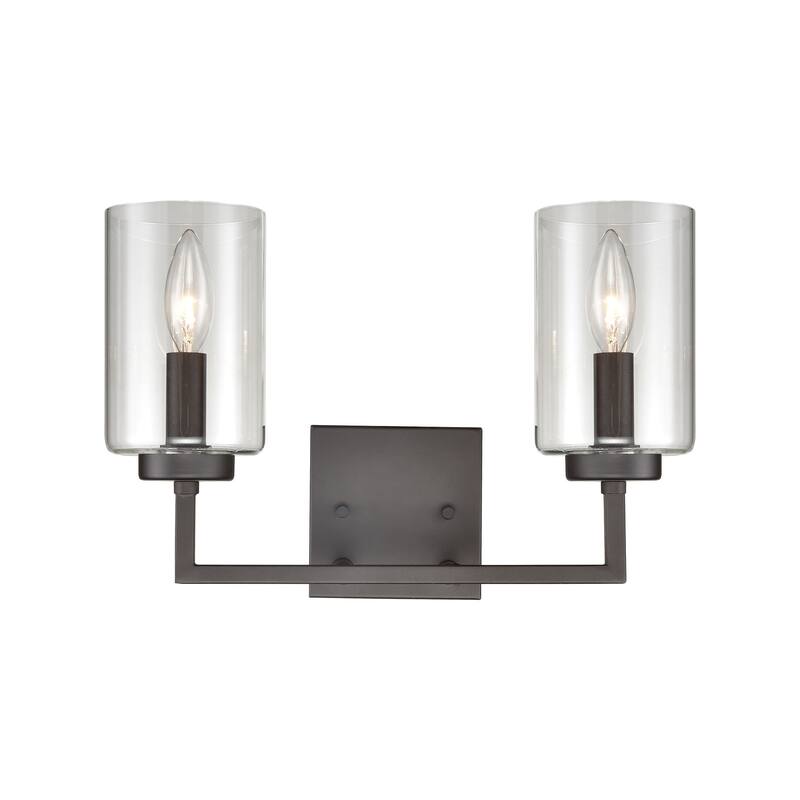Elk Home West End Oiled Bronze With Clear Glass 2 Light Vanity Light