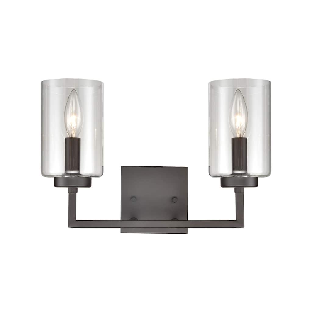 Elk Home West End Oiled Bronze With Clear Glass 2 Light Vanity Light