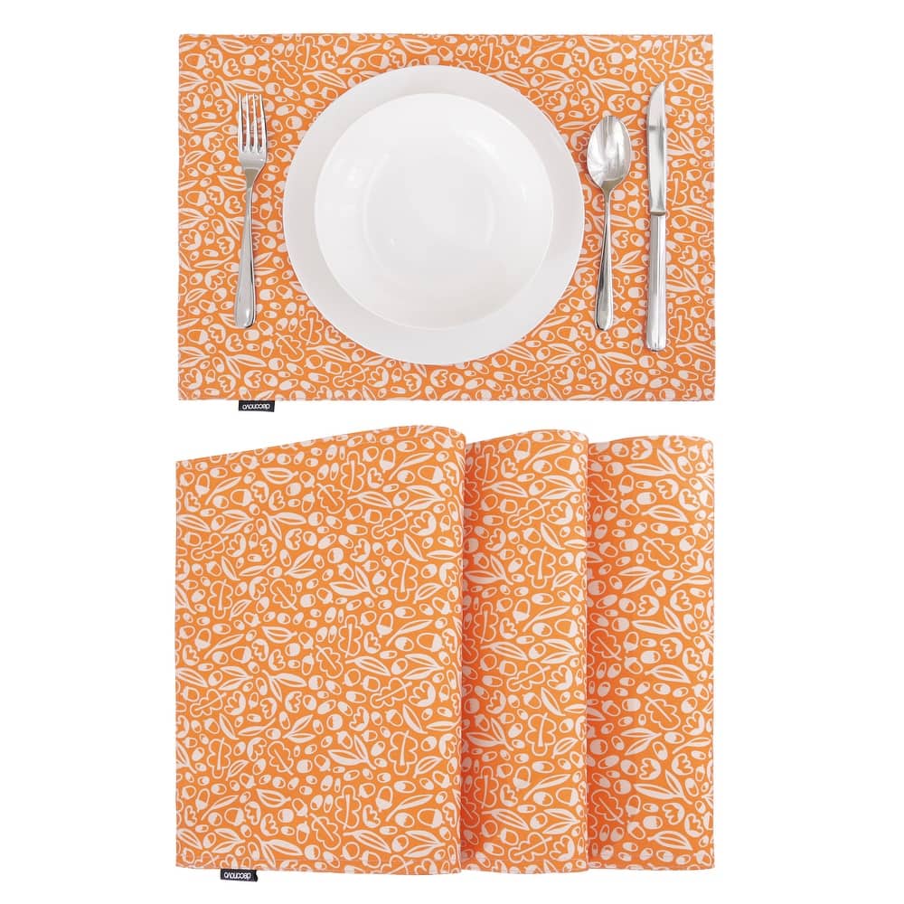 Deconovo Autumn Fall Leaf Printed Placemats (Set of 4)